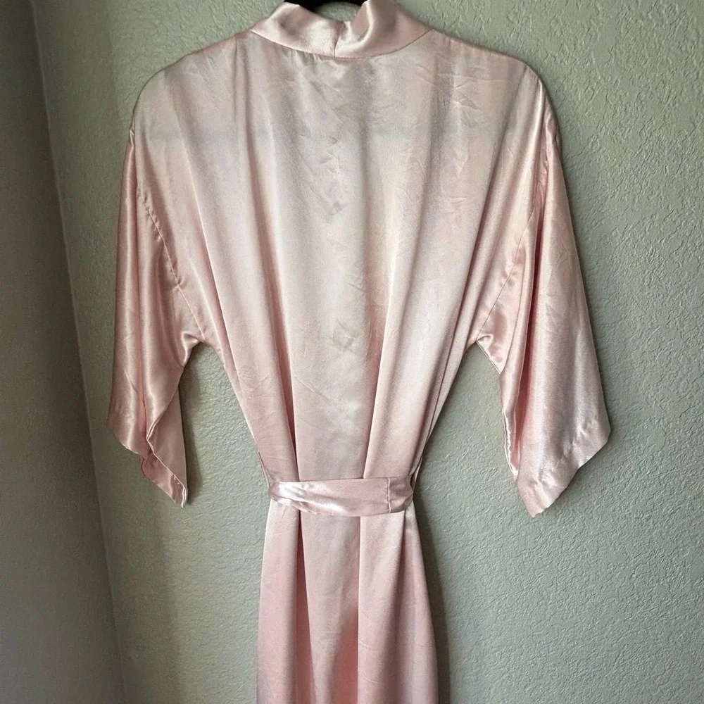 Vintage Nordstrom Belted Night Robe Pink Lingerie. Med-Large Petite.‎